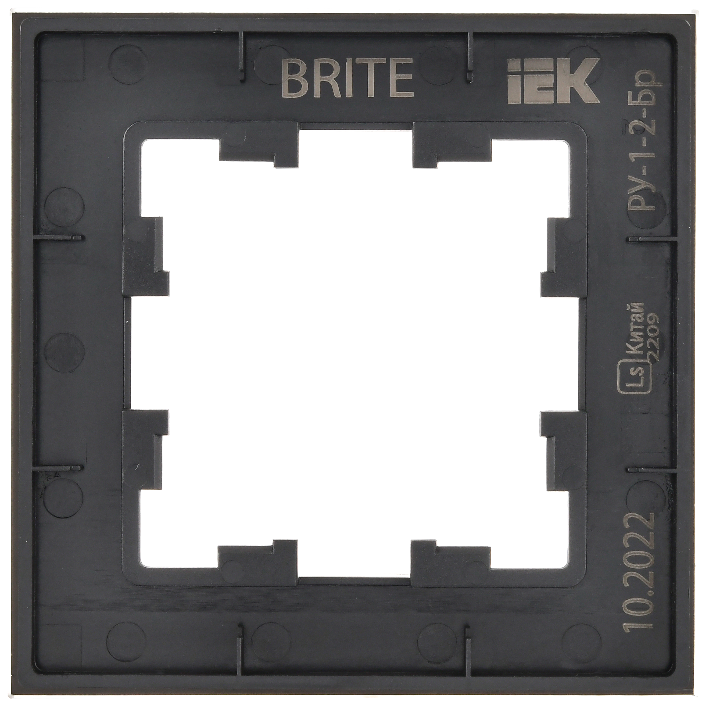 BRITE Рамка 1-местная РУ-1-2-Бр стекло черный матовый IEK - Фото 5