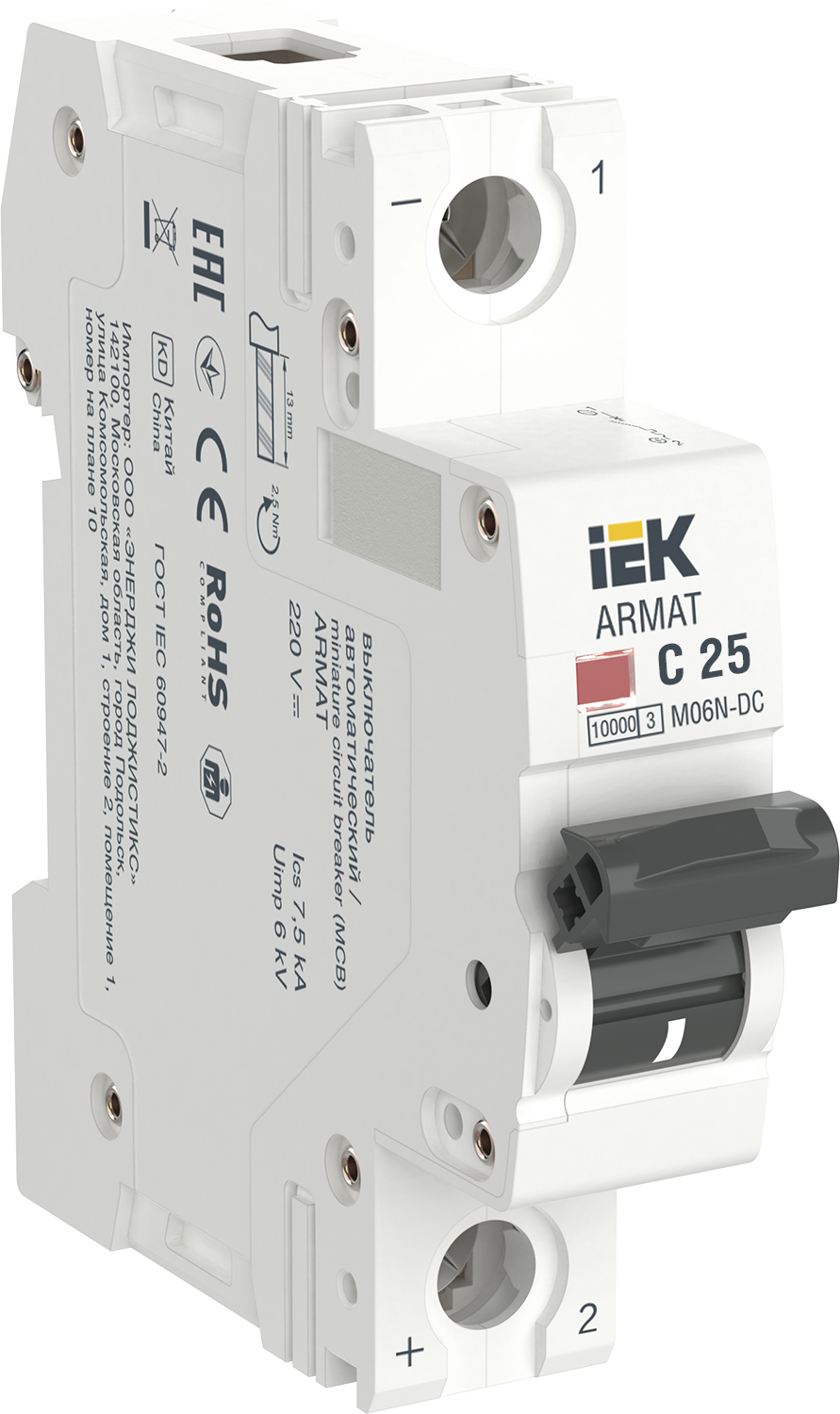 ARMAT Автоматический выключатель M06N-DC 1P C 25А IEK