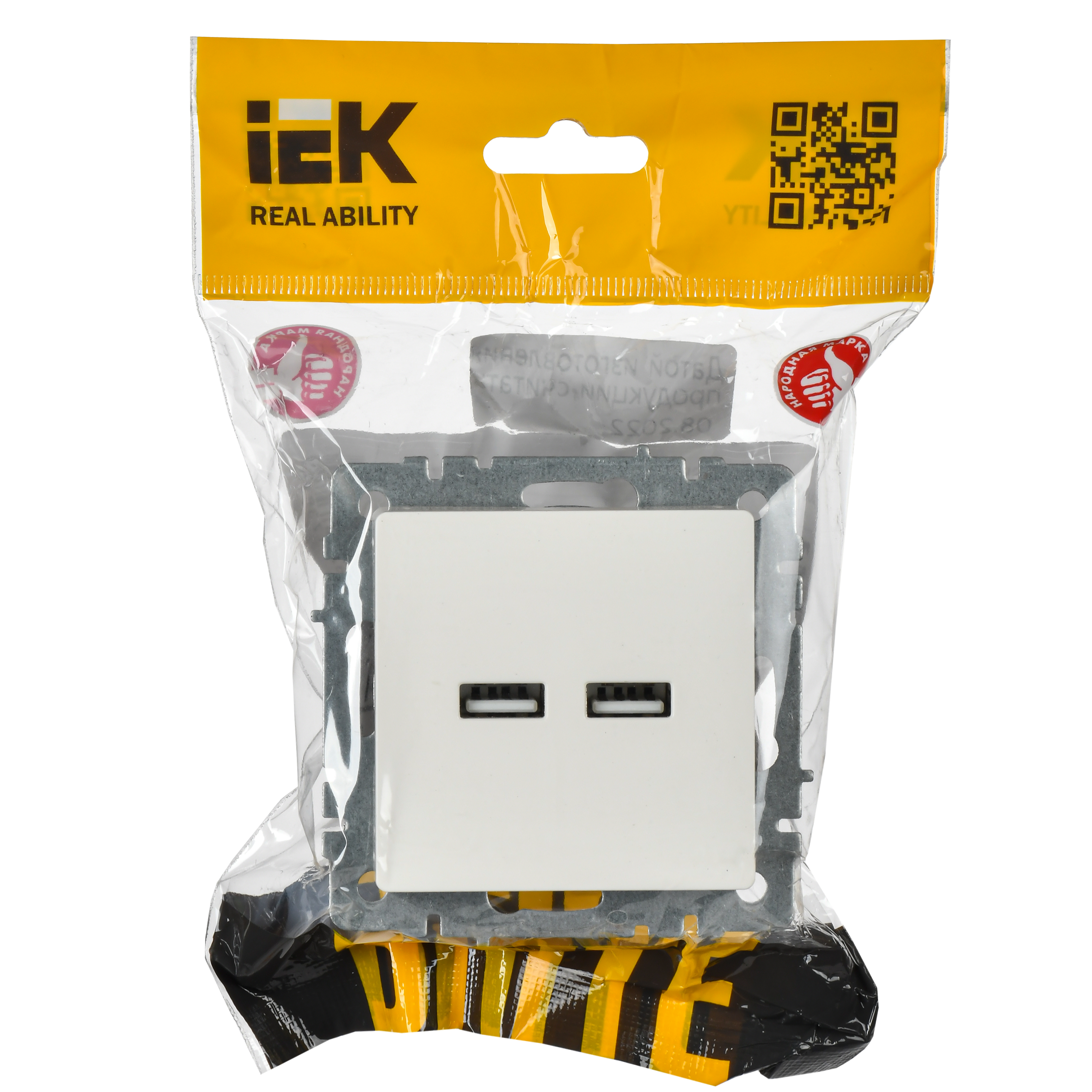 BRITE Розетка USB A+A 5В 3,1А РЮ10-1-БрБ белый IEK - Фото 3