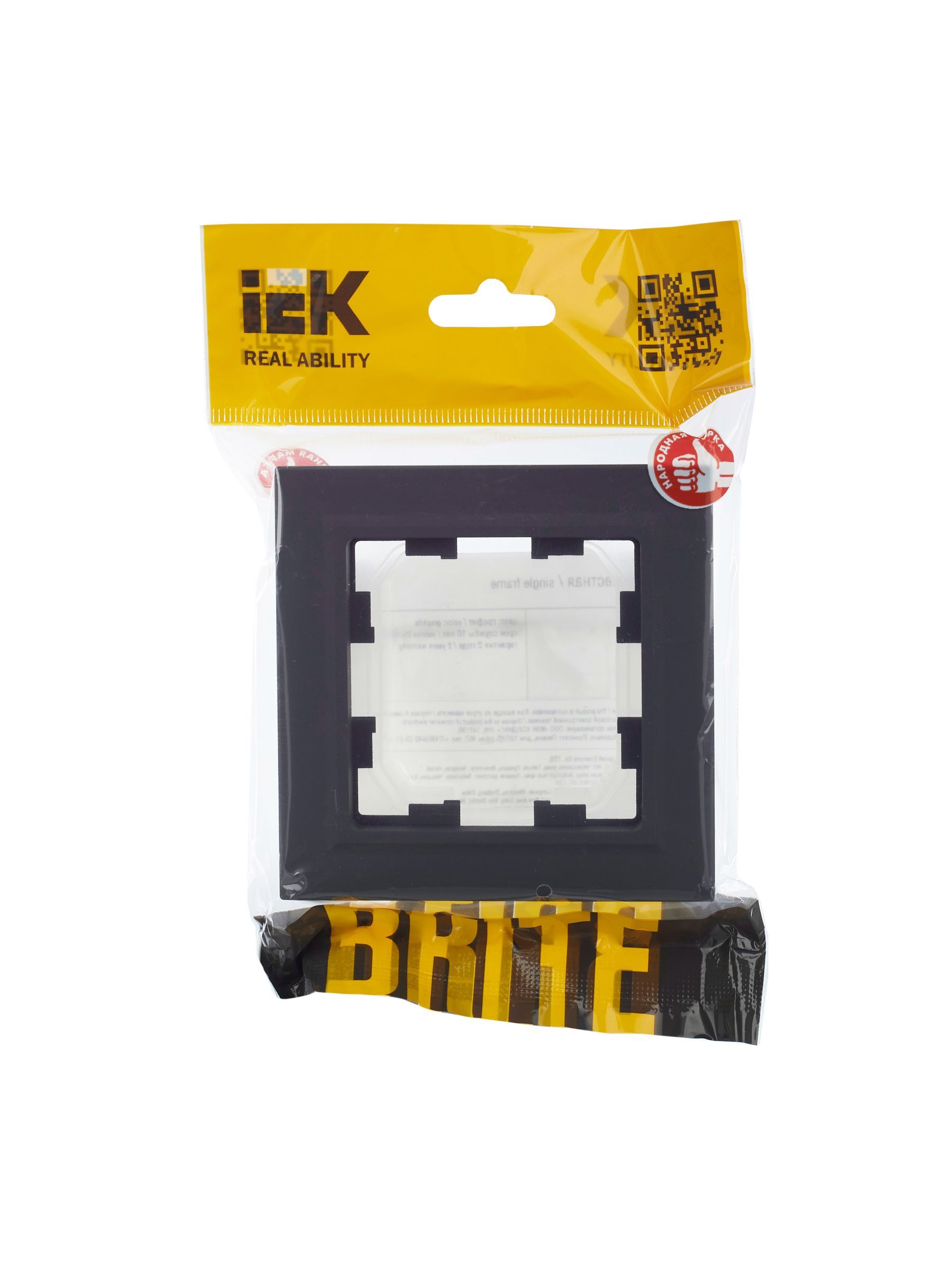 BRITE Рамка 1-местная IP44 РУ-1-БрГ-44 графит IEK - Фото 6