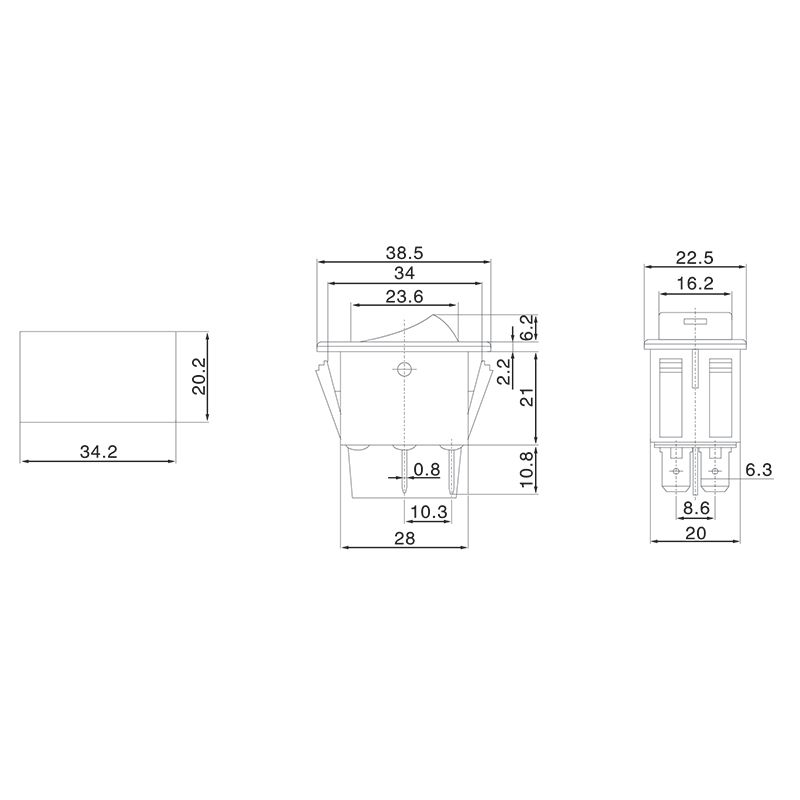 Выключатель клавишный 12V 35А (4с) ON-OFF  с красной LED подсветкой  (ASW-17D)  REXANT - Фото 2
