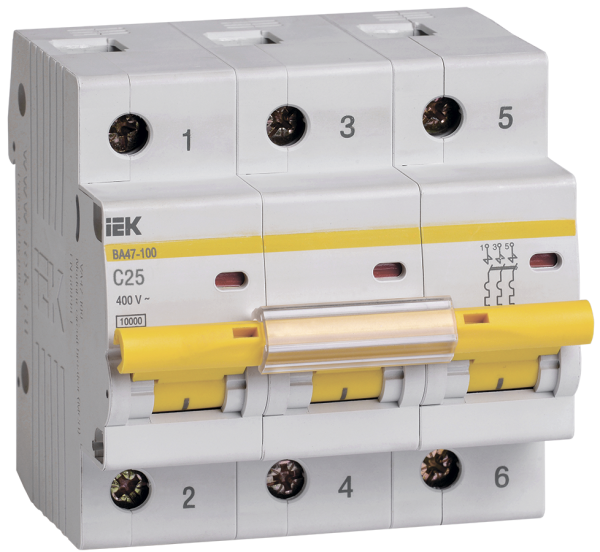 KARAT Автоматический выключатель ВА47-100 3P C 25А 10кА IEK