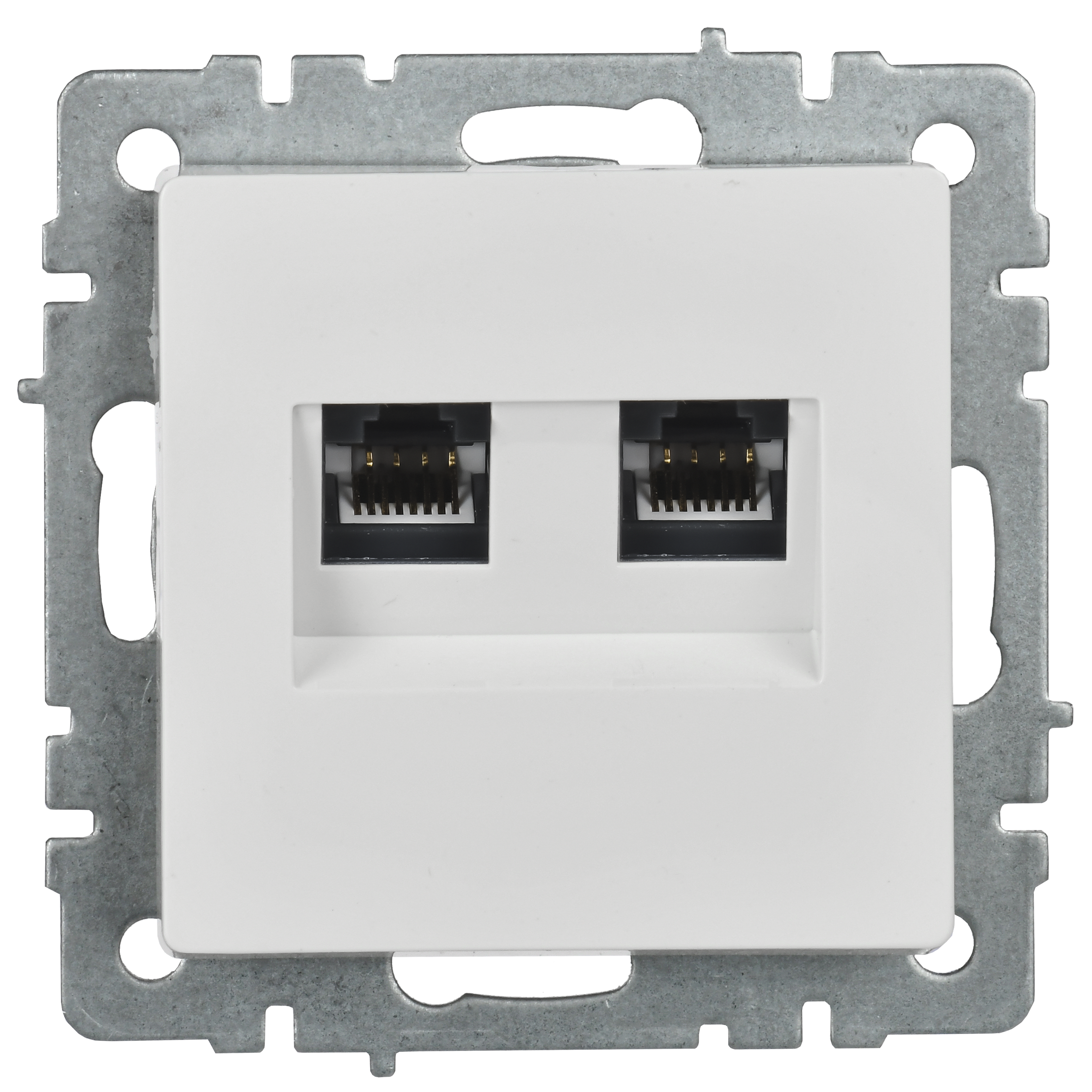 BRITE Розетка компьютерная двойная кат.5E RJ45 РК10-2-БрБ белый IEK - Фото 4