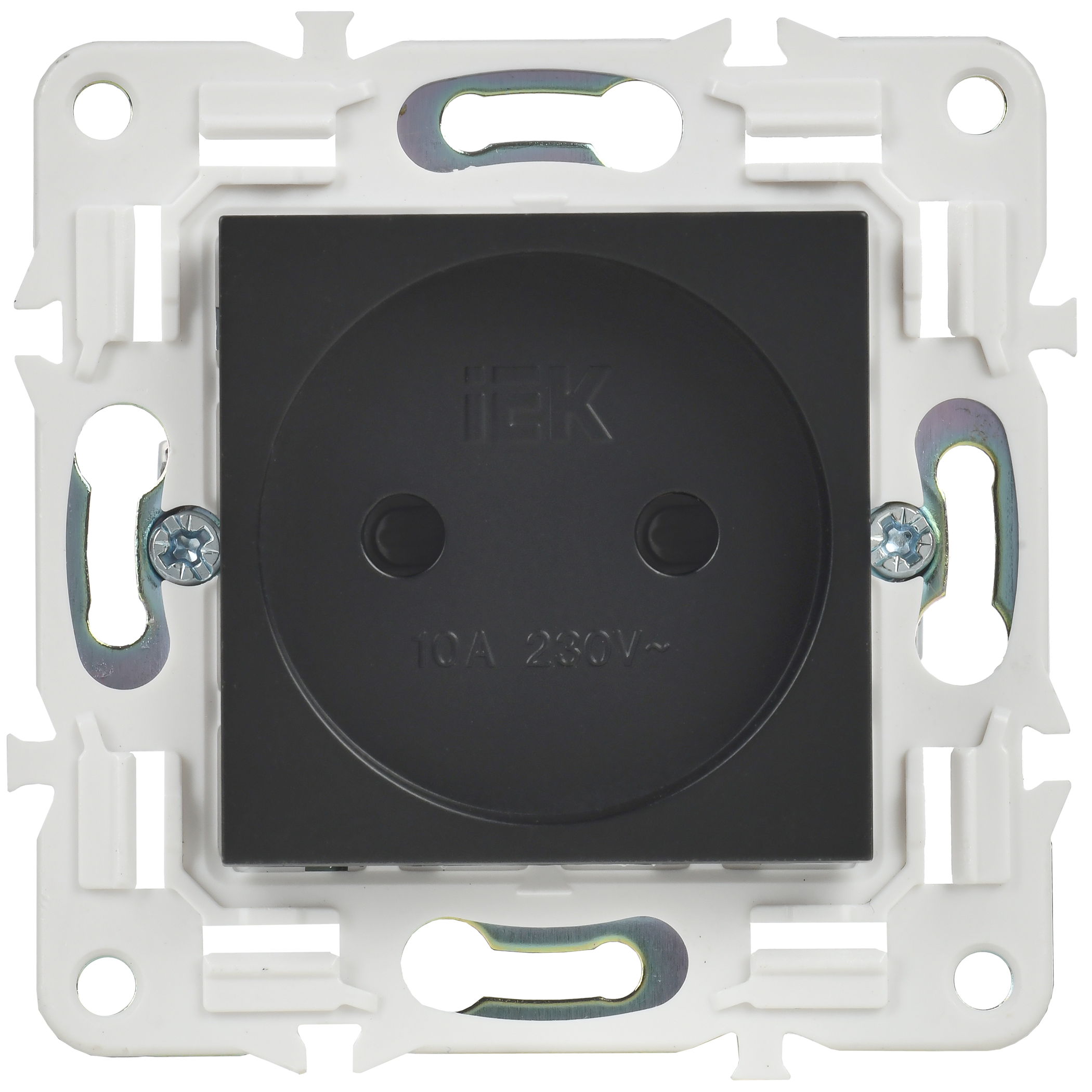 SKANDY Розетка без заземления с защитными шторками 10А SK-R01Bl черный IEK - Фото 5
