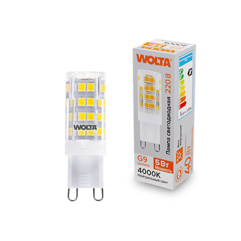 Светодиодная лампа WOLTA WSTD-JCD-5W4KG9-C 5Вт 4000K G9