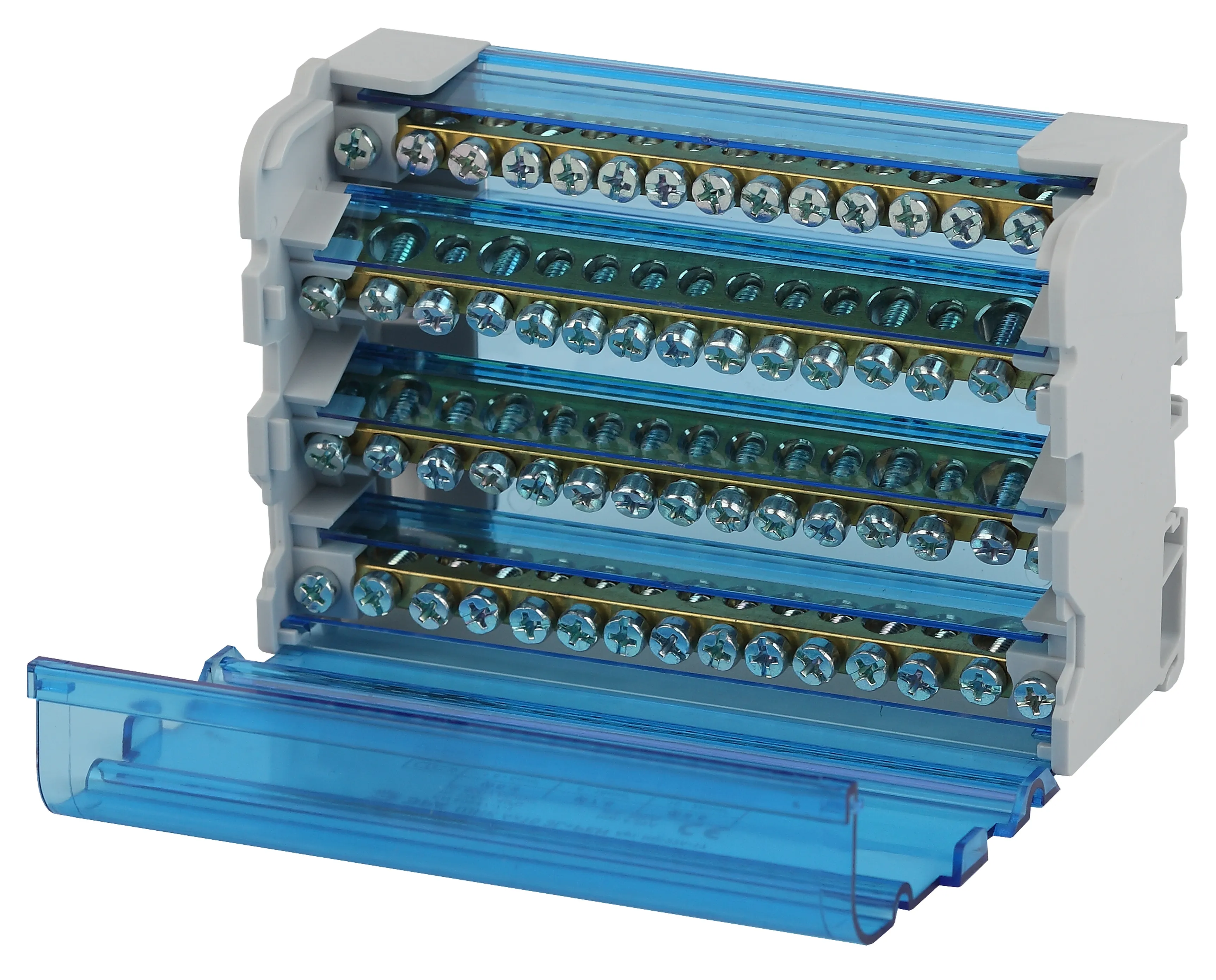 Шины на DIN-рейку в корпусе (кросс-модуль) 4х11 3L+PEN