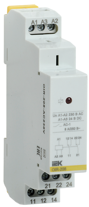 Реле промежуточное модульное OIR 2 контакта 8А 230В AC IEK