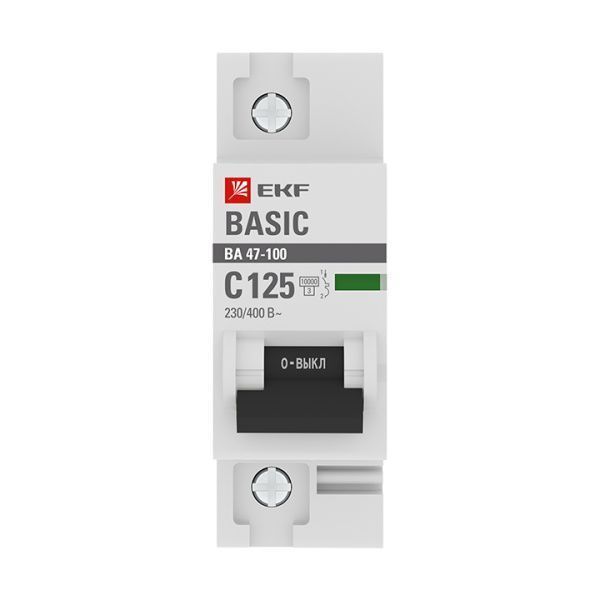 Авт. выкл. 1P 125А (C) 10kA ВА 47-100 EKF Basic