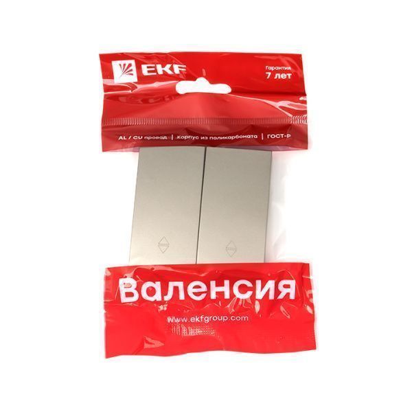 Валенсия лиц. панель выключателя 2-кл. проходного 10А кашемир EKF