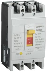 Выключатель автоматический ВА66-31 3Р 40А 18кА GENERICA