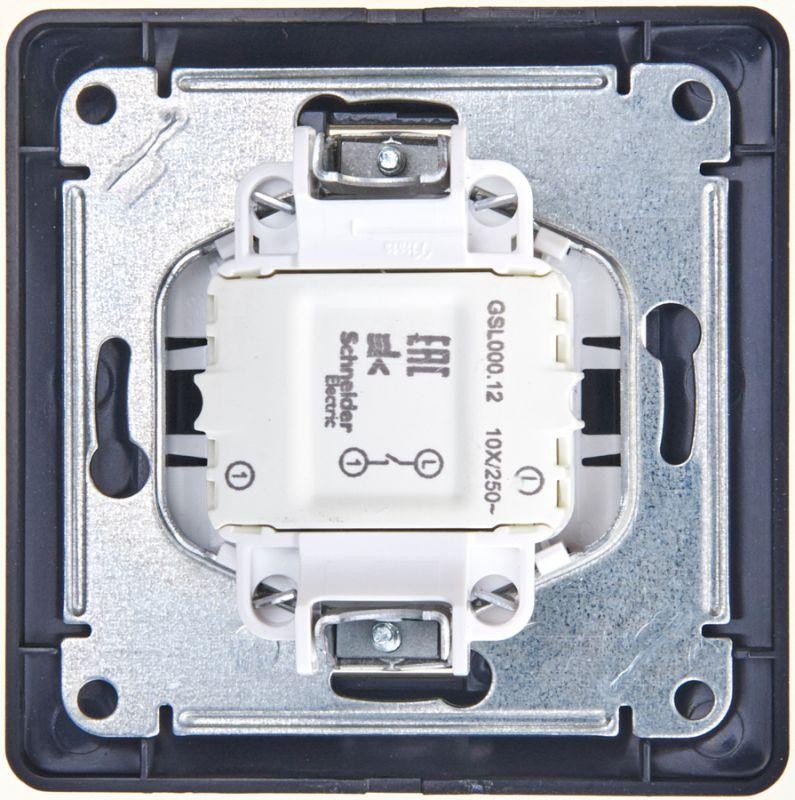 Выключатель 1-кл. СП Glossa 10А IP20 (сх. 1) 10AX в сборе шоколад. SE GSL000812
