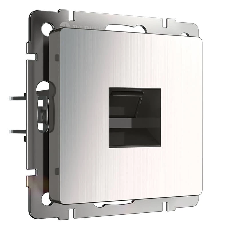 Розетка Ethernet RJ-45 (глянцевый никель) Werkel