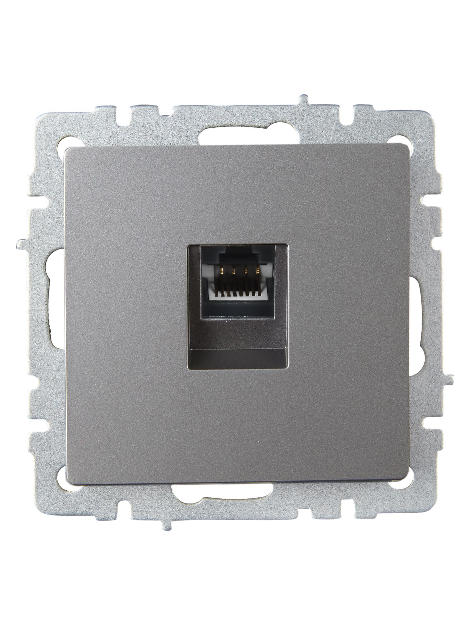 BRITE Розетка компьютерная RJ45 кат.6 РК11-БрС сталь IEK - Фото 3