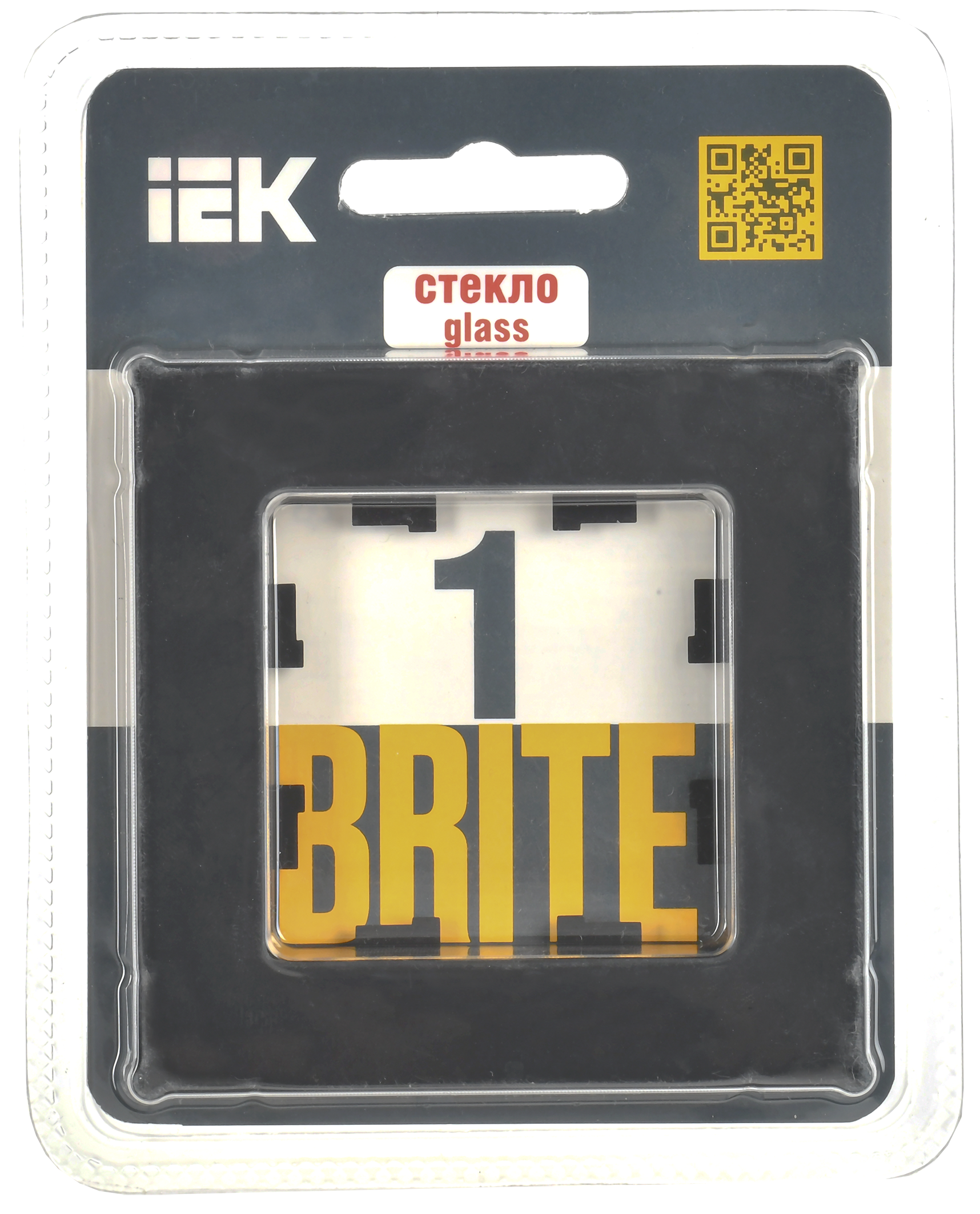 BRITE Рамка 1-местная РУ-1-2-Бр стекло черный матовый IEK - Фото 2