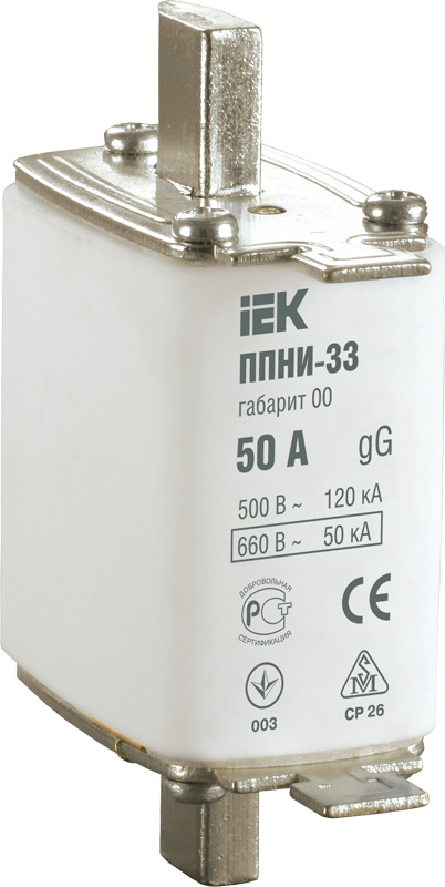 Плавкая вставка предохранителя ППНИ-33 габарит 00 8А IEK