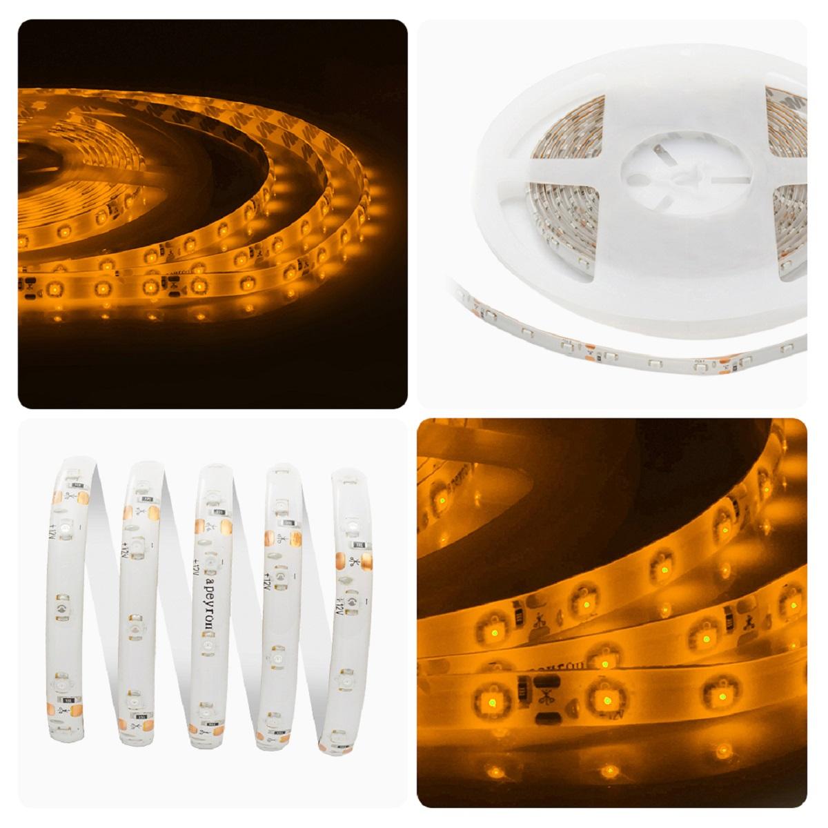 Лента светодиодная СТ smd3528 60д/м 12В IP65 5м желтый Apeyron - Фото 3
