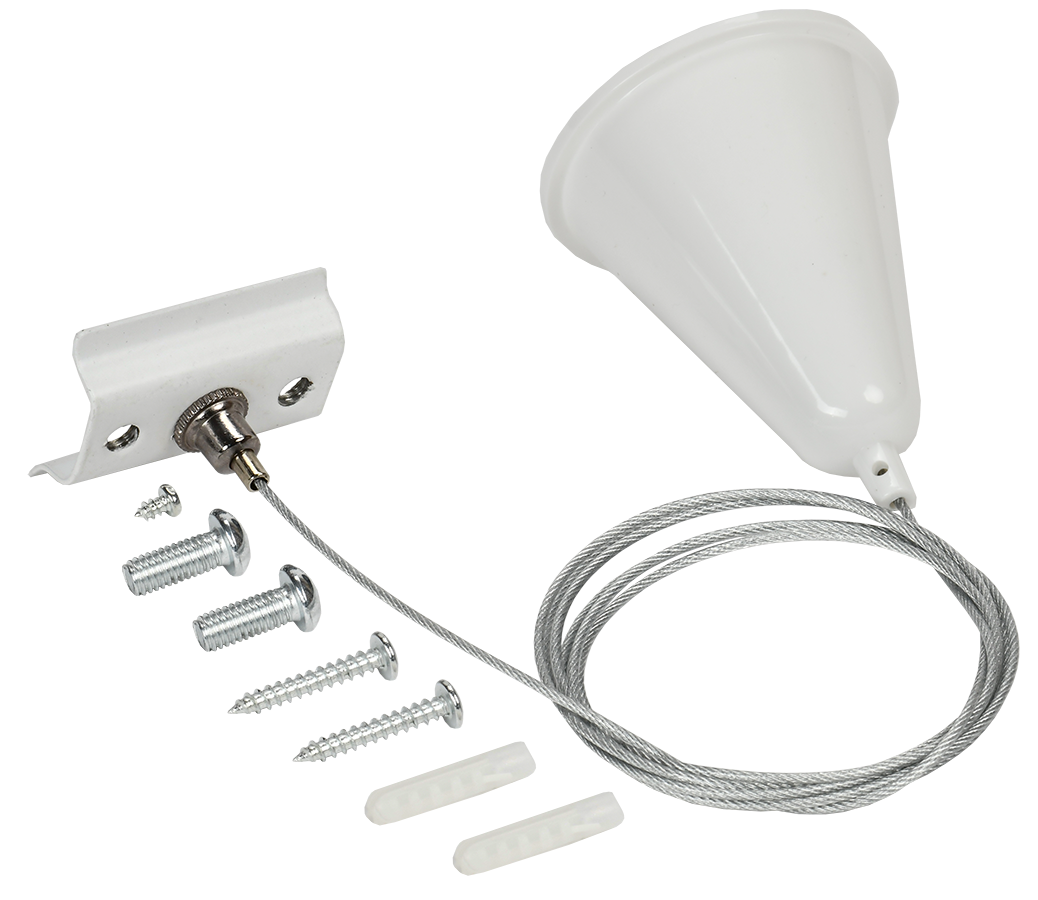 LIGHTING Комплект подвеса для шинопровода с тросом 1,5м белый IEK