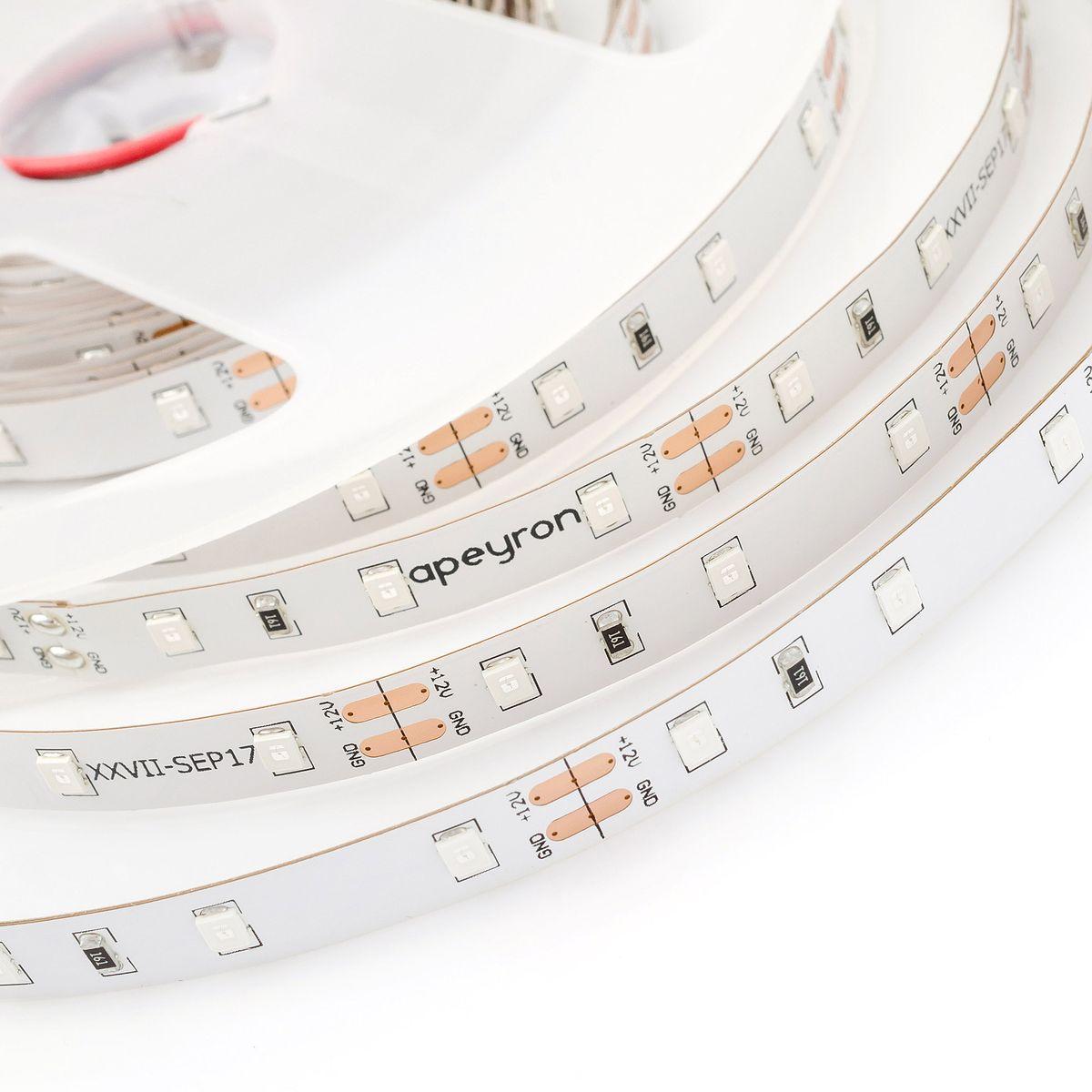 Лента светодиодная ПРО smd3528 60д/м 12В IP20 5м желтый Apeyron - Фото 9