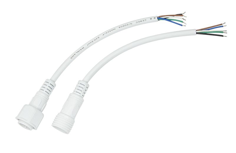 Соединительный кабель (5pin) герметичный (IP67) 5х0.5мм²  белый  REXANT