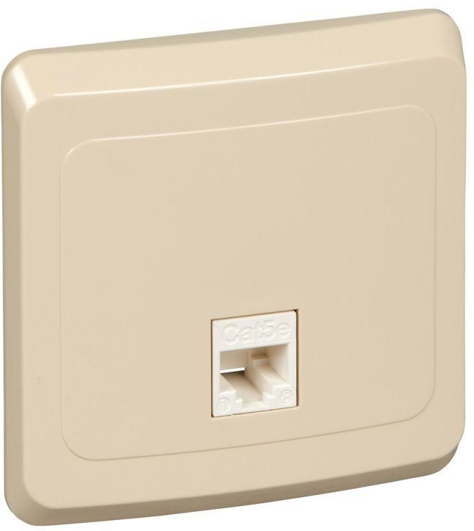 Розетка компьютерная 1-м СП Этюд RJ45 кат.5E крем. SE KOMC-001K