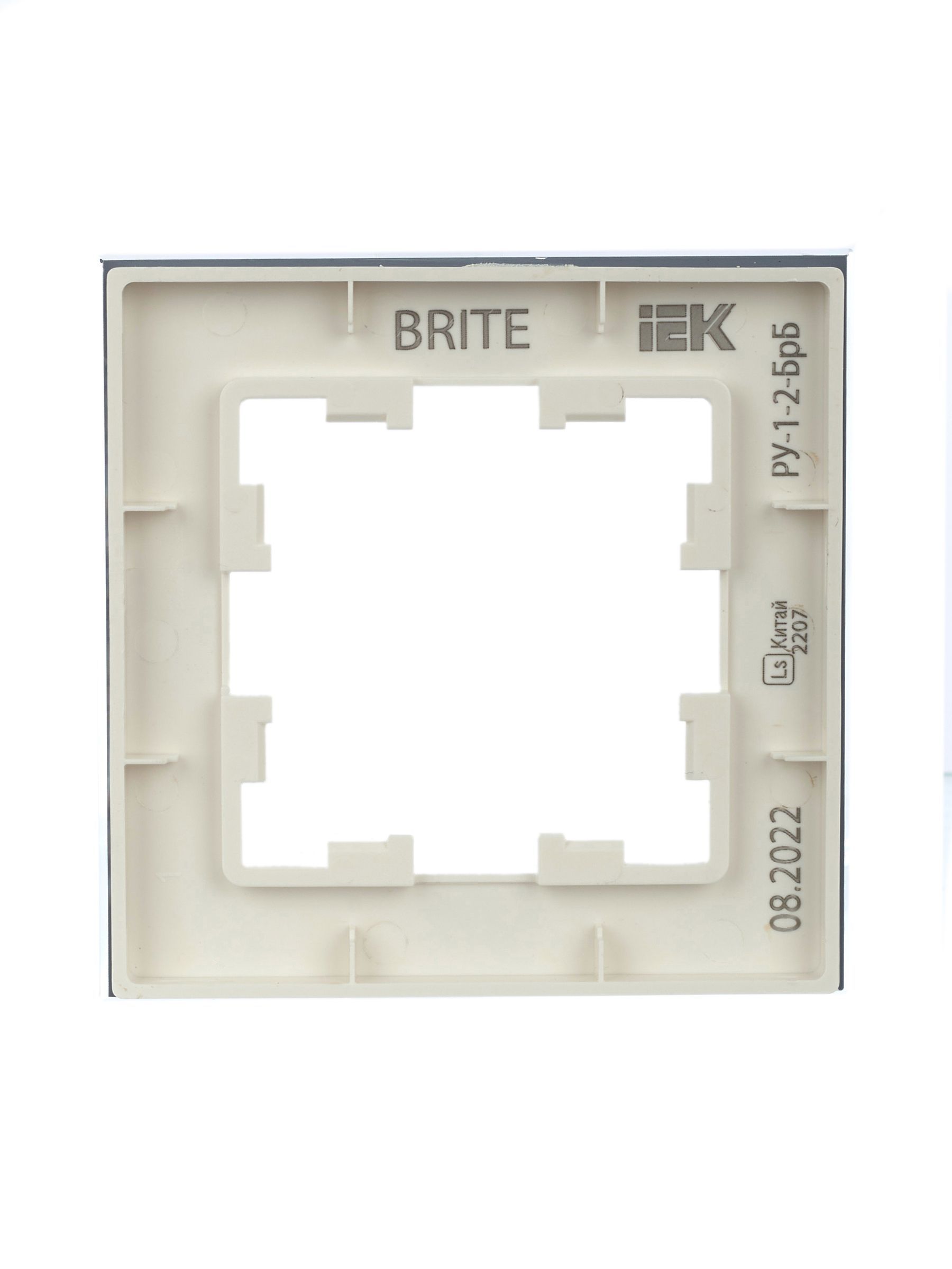 BRITE Рамка 1 -местная РУ-1-2-БрБ стекло белый IEK - Фото 6
