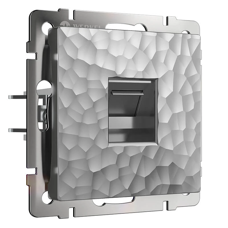 Розетка Ethernet RJ-45 (hammer серебряный) Werkel