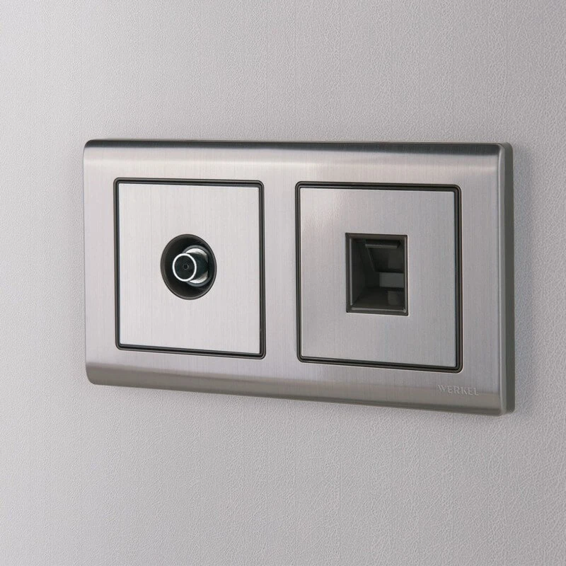 Розетка Ethernet RJ-45 (глянцевый никель) Werkel - Фото 3