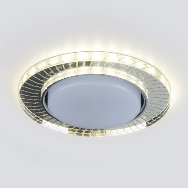 Встраиваемый точечный светильник с LED подсветкой 3033 GX53 CL/SL прозрачный/серебро Elektrostandard - Фото 2