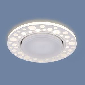 Светильник точечный с LED подсветкой 3032 GX53 WH белый Elektrostandard - Фото 2