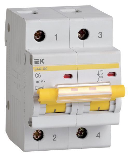 KARAT Автоматический выключатель ВА47-100 2P C 6А 10кА IEK