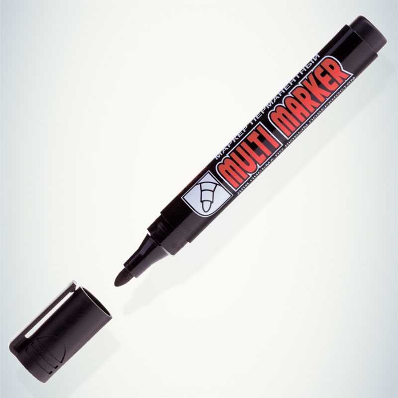 Маркер перманентный Multi Marker 3мм, черный, пулевидный Crown - Фото 4