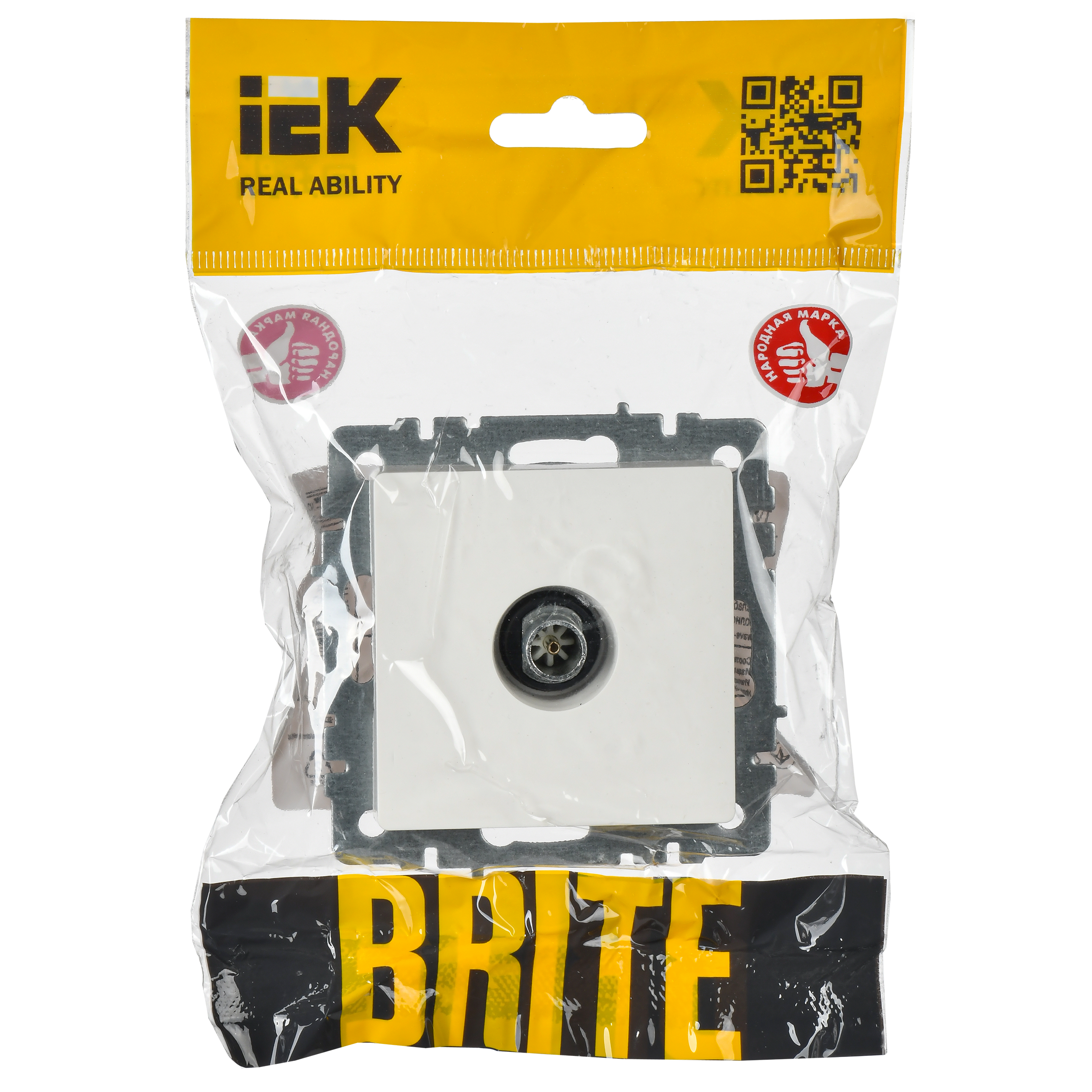 BRITE Розетка TV оконечная РТВ11-0-БрБ белый IEK - Фото 3