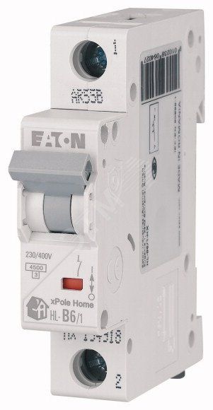 Авт. выключатель HL-C10/1, 1P, 10A, хар-ка C, 4.5kA, 1M Eaton