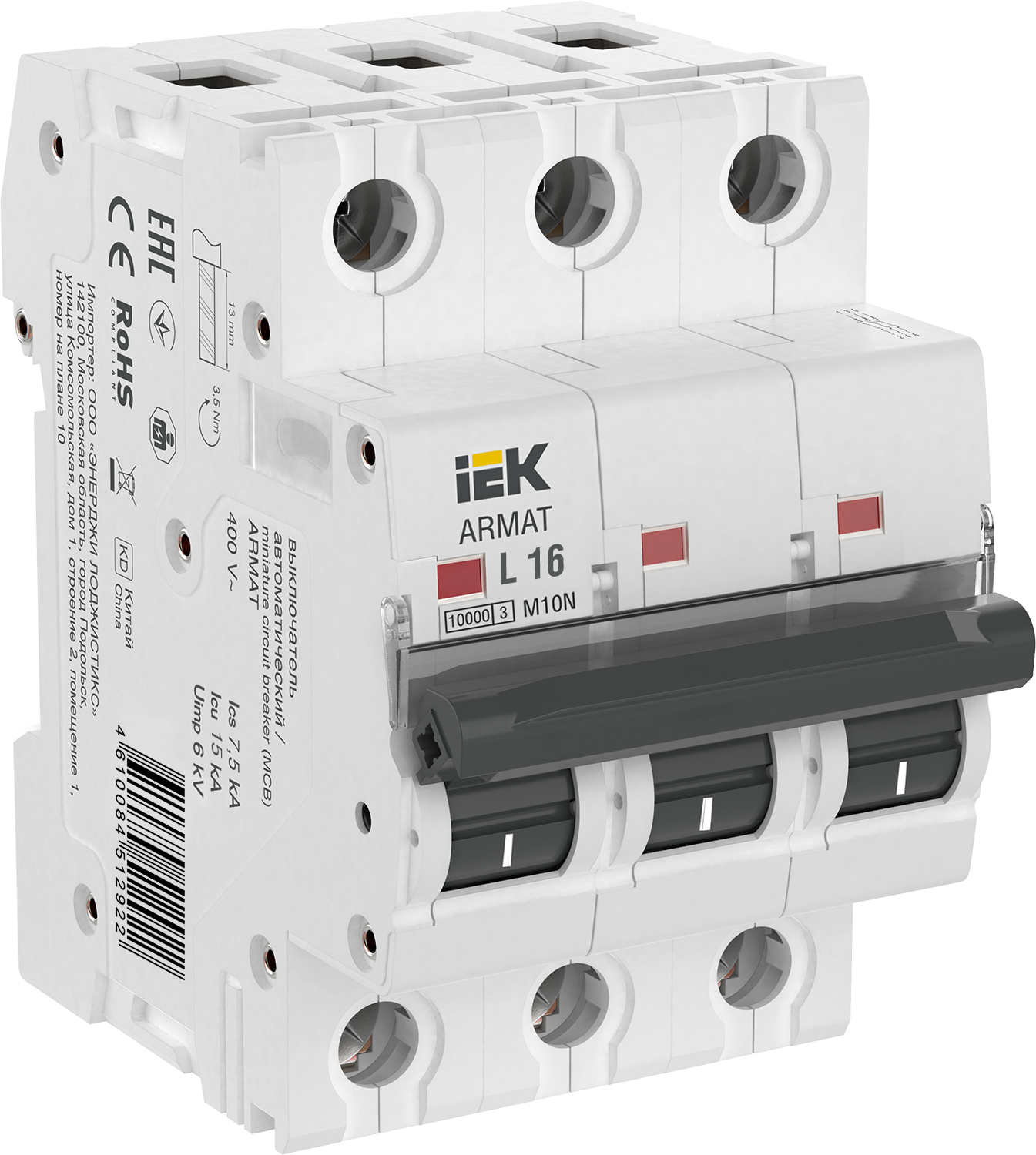 ARMAT Автоматический выключатель M10N 3P L 16А IEK
