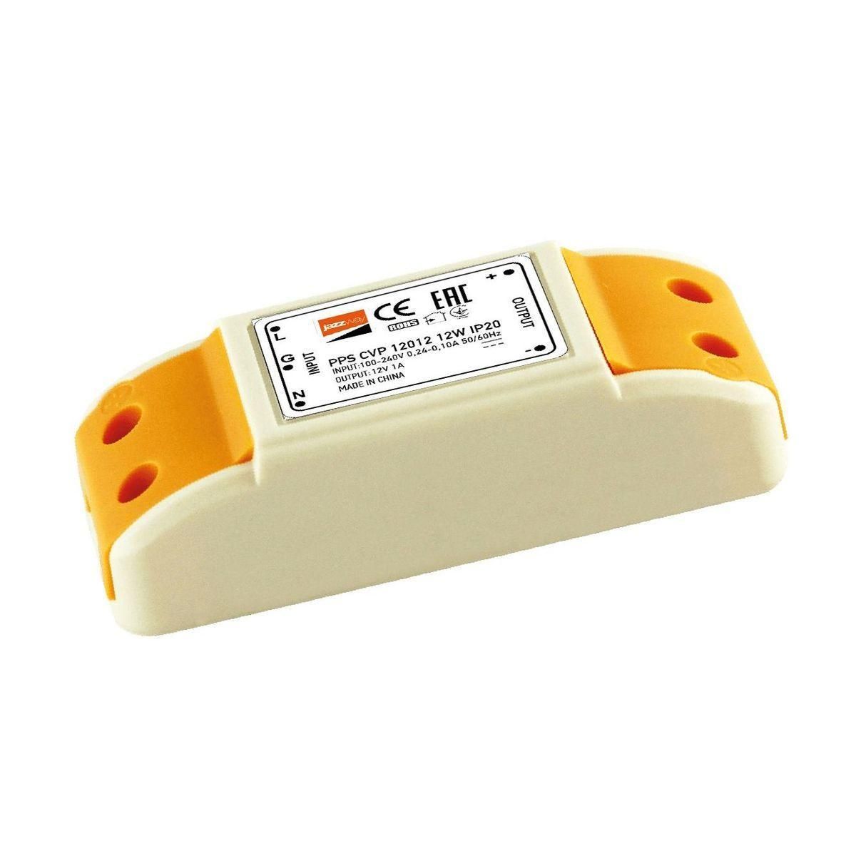 Блок питания PPS CVP 12012 12V1.00A=12w  IP20  пластик Jazzway