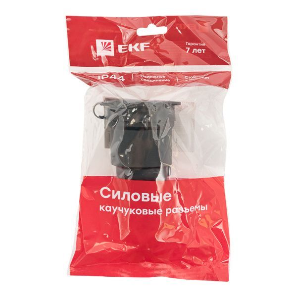 Роз. перенос. с защитной крышкой каучуковая 230В 2P+PE 16A IP44 EKF Марс - Фото 5