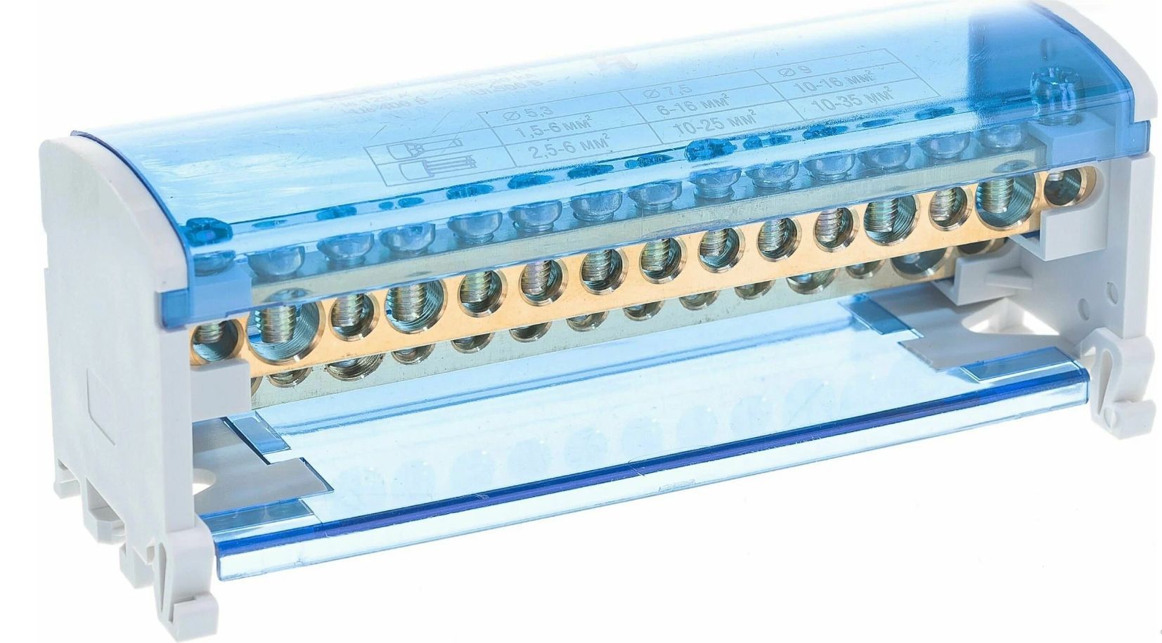 Шины на DIN-рейку в корпусе (кросс-модуль) 2х15 L+PEN