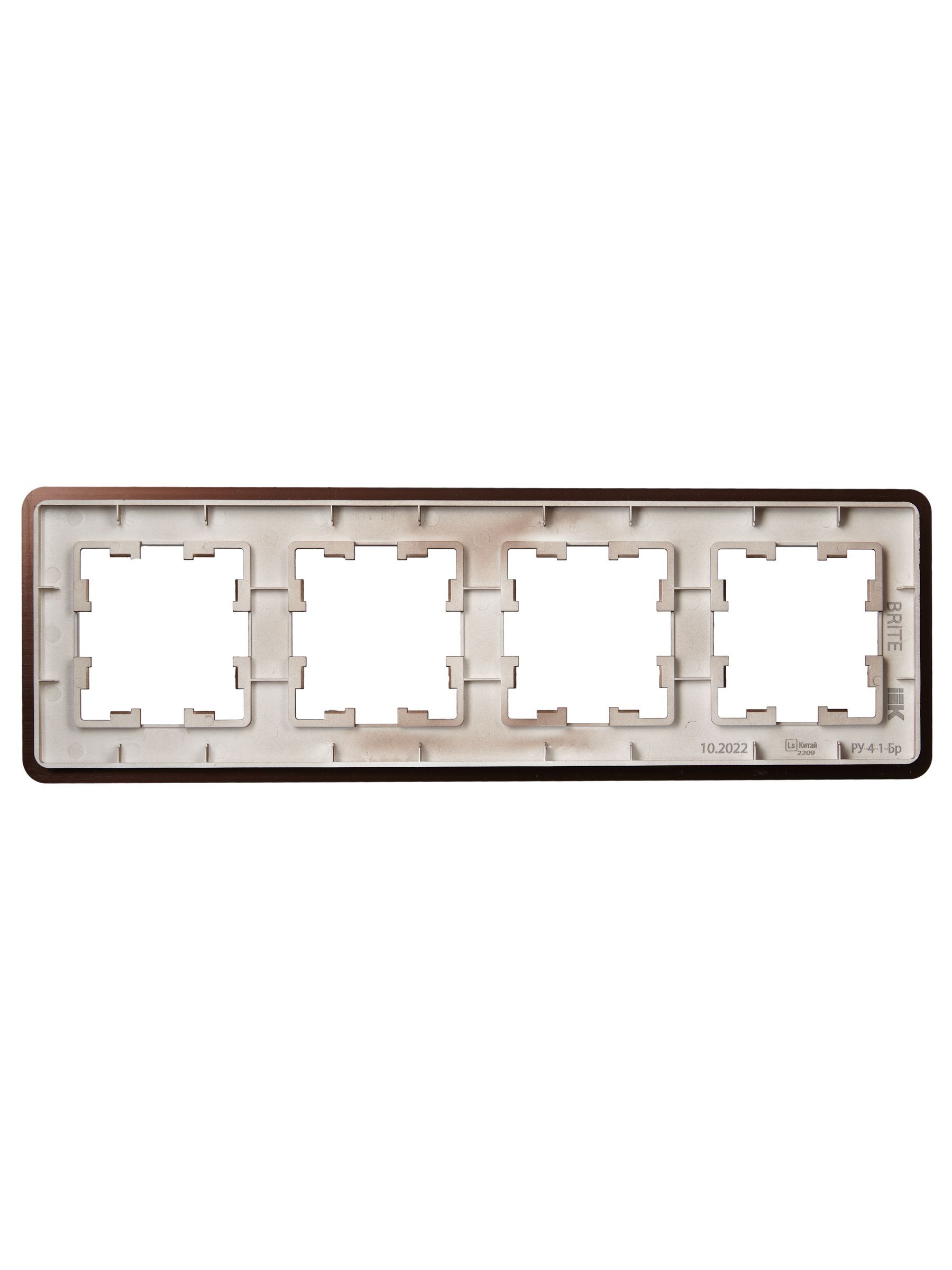 BRITE Рамка 4-местная РУ-4-1-Бр металл коричневый RE AL IEK - Фото 7