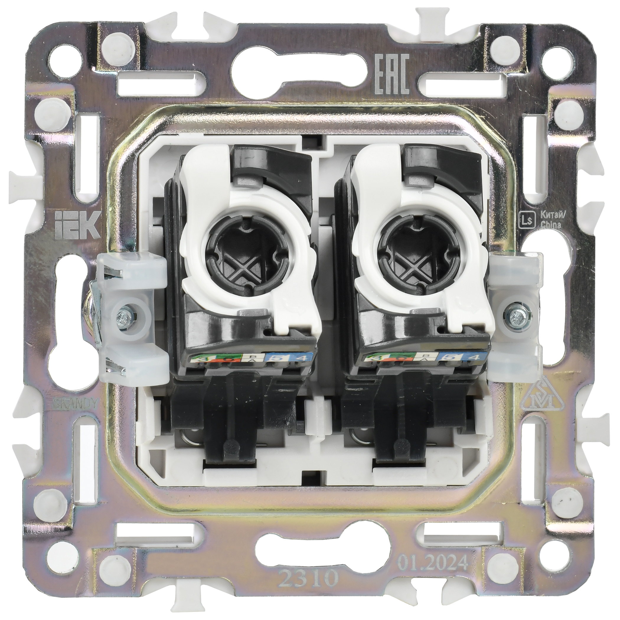 SKANDY Розетка компьютерная двойная RJ45 кат.5E SK-K03Bl черный IEK - Фото 7