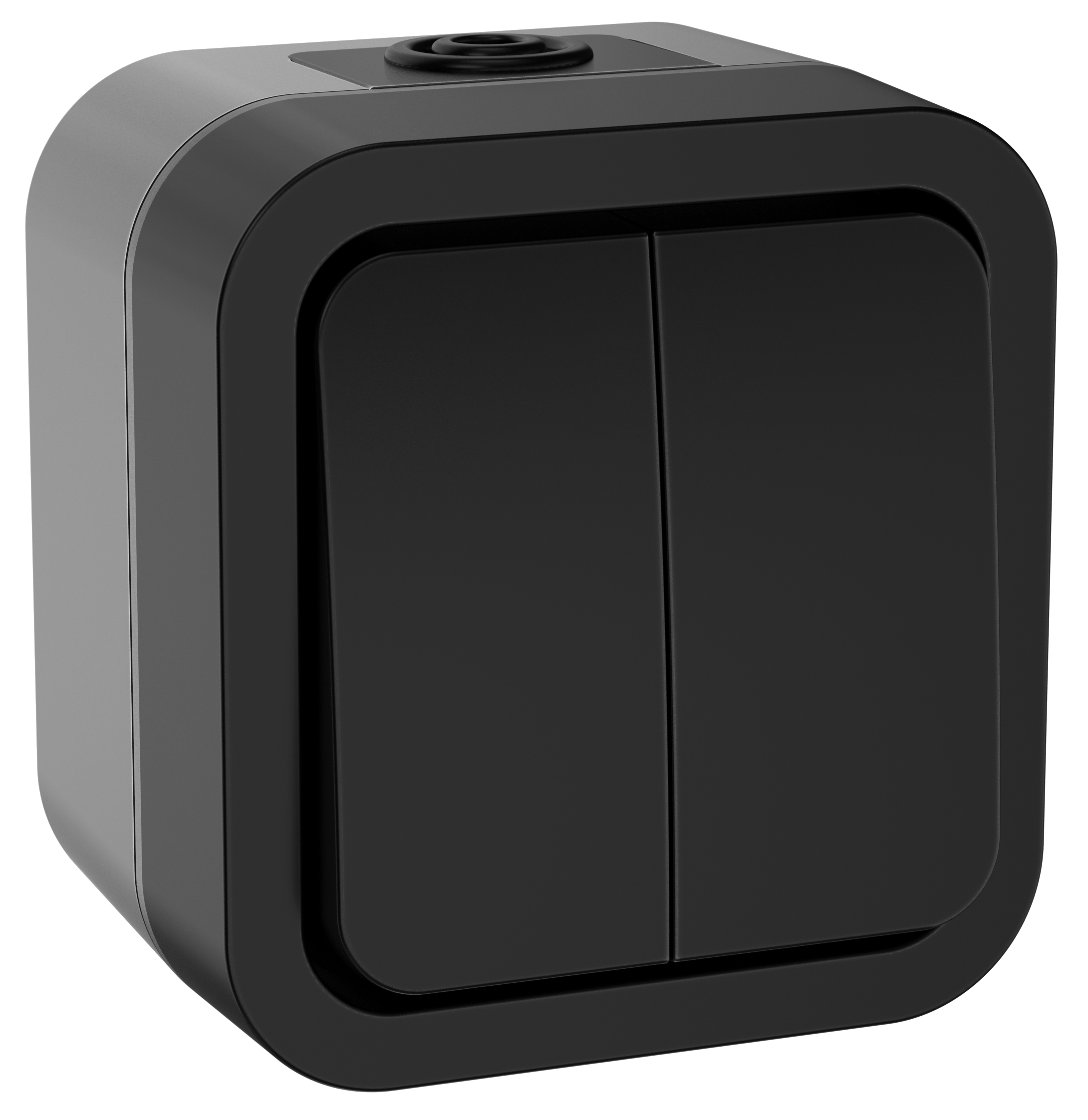 TORS Выключатель двухклавишный 10А IP55 TS105 графит IEK