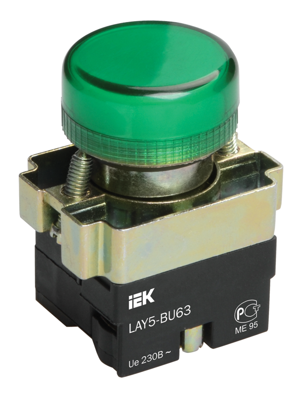 Индикатор LAY5-BU63 d=22мм зеленый IEK