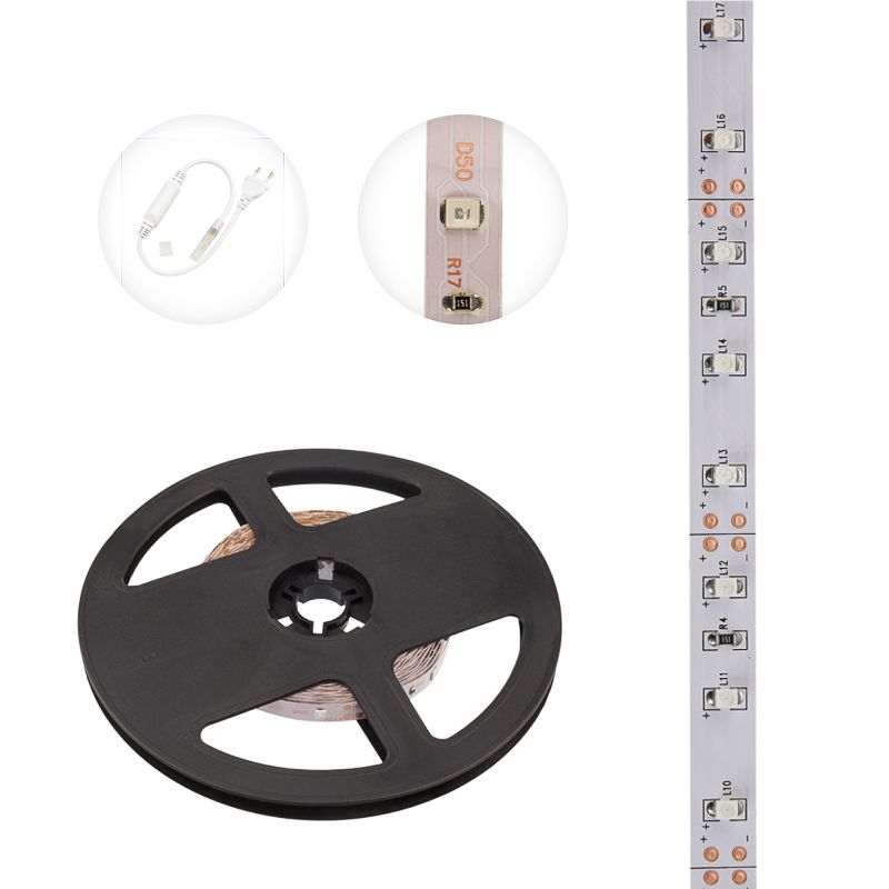 Лента светодиодная 12В, SMD2835, 4,8Вт/м, 60 LED/м, синий, 8мм, 5м, IP20 LAMPER - Фото 3