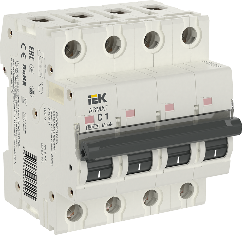 ARMAT Автоматический выключатель M06N 4P C 1А IEK