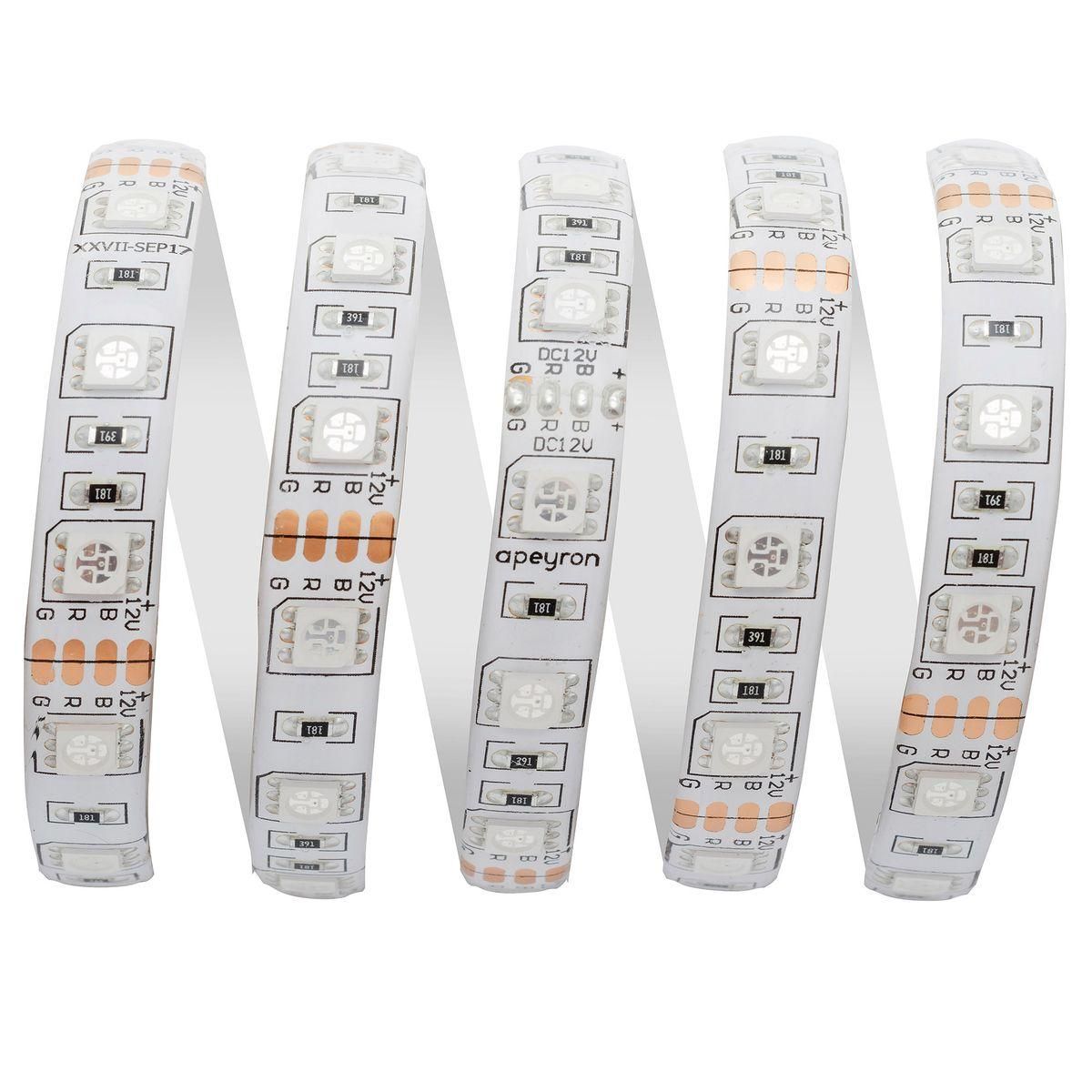 Комплект светодиодной ленты с аксессуарами smd5050 60д/м 12В IP65 5м RGB Apeyron - Фото 26