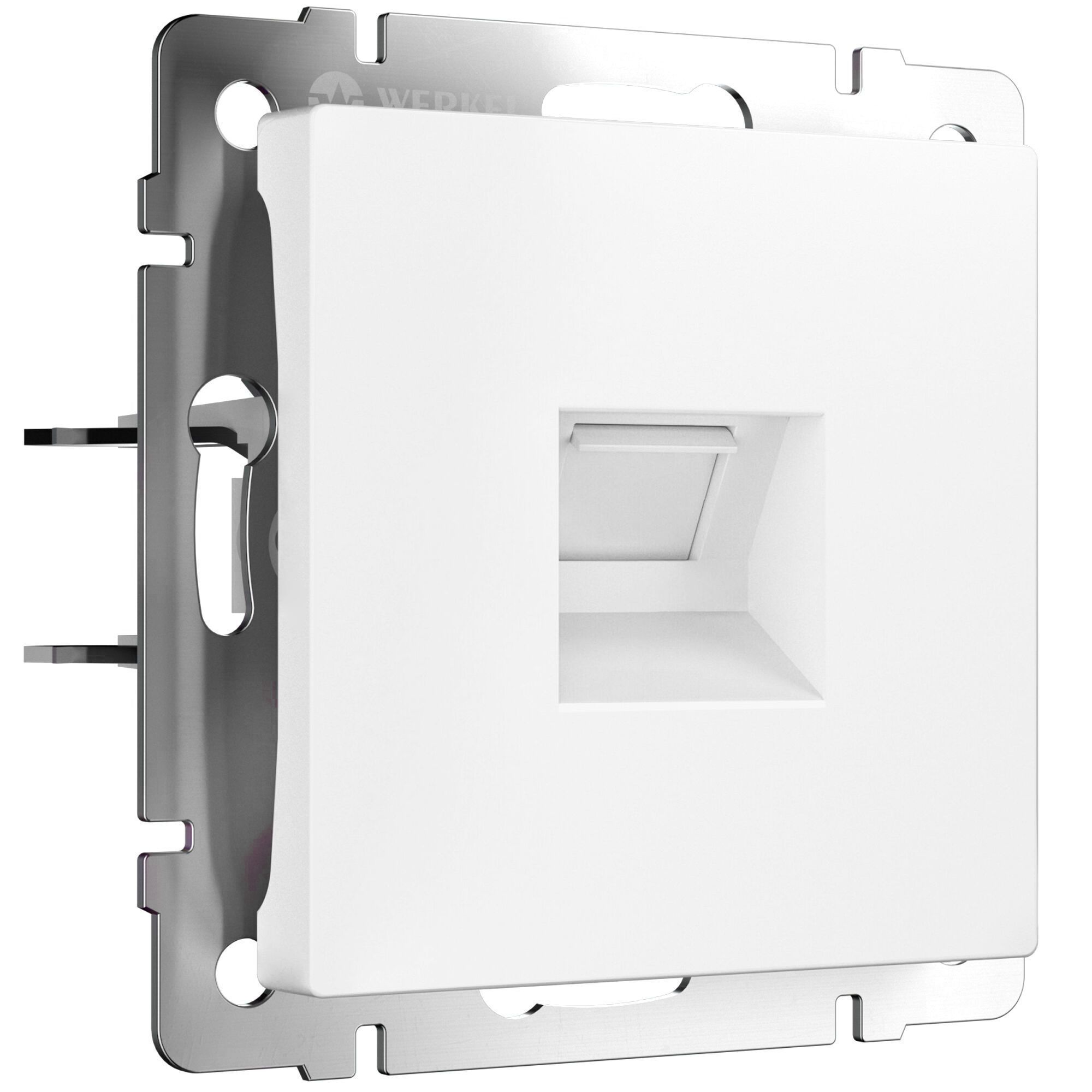 Розетка Ethernet RJ-45 (белый матовый) Werkel