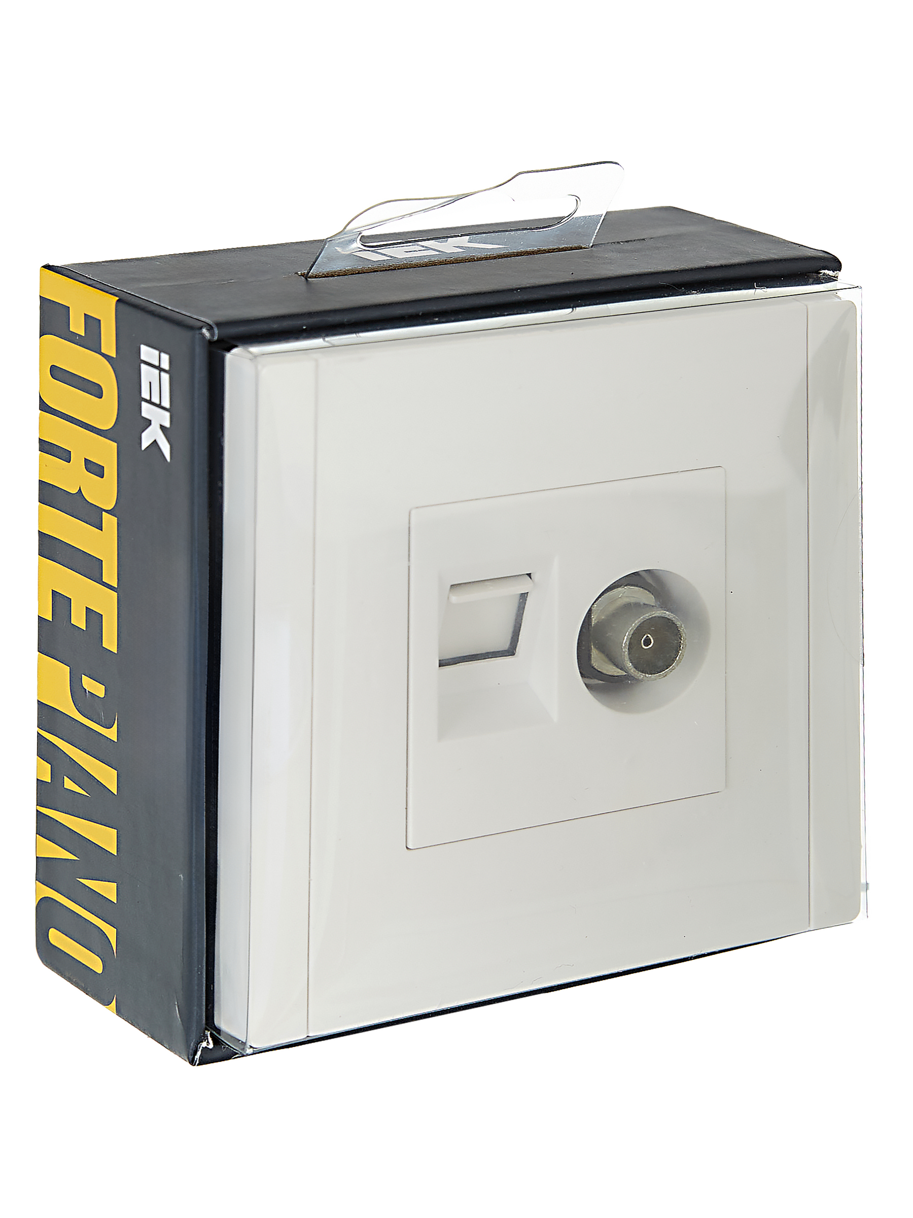 FORTE&PIANO Розетка двойная TV+RJ45 кат.6 FP237 белый IEK - Фото 2