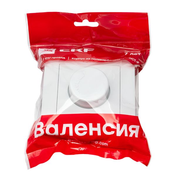Валенсия светорегулятор 600W 220В белый EKF