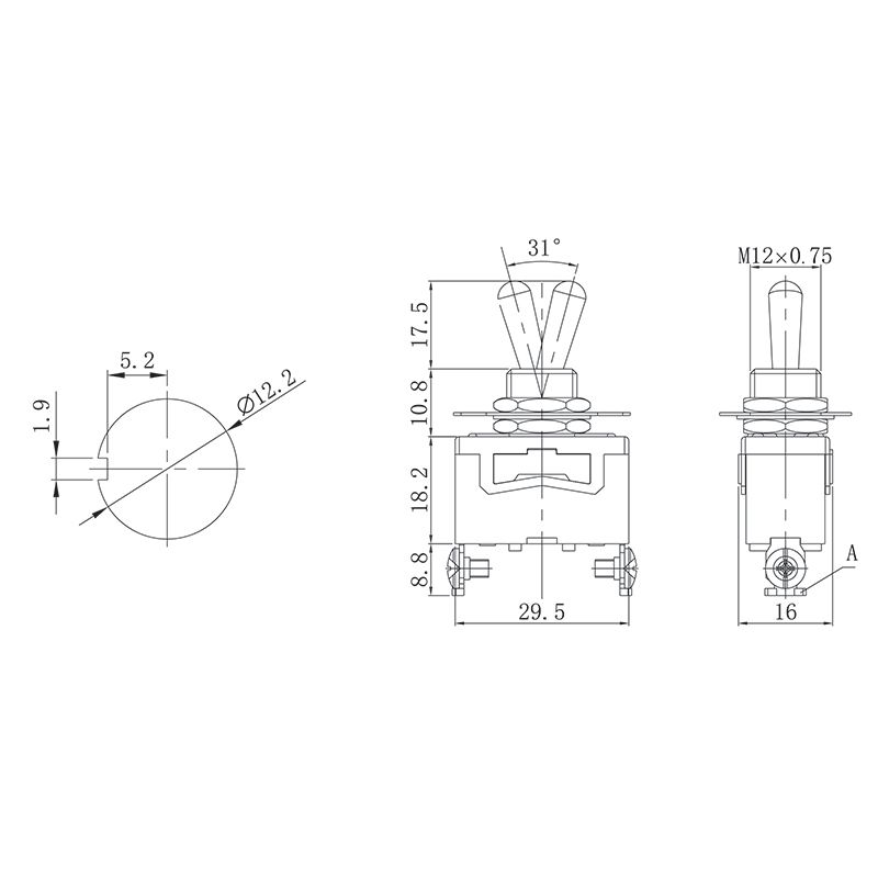 Тумблер 250V 15А (2c) ON-OFF однополюсный  (KN-101)  REXANT - Фото 2