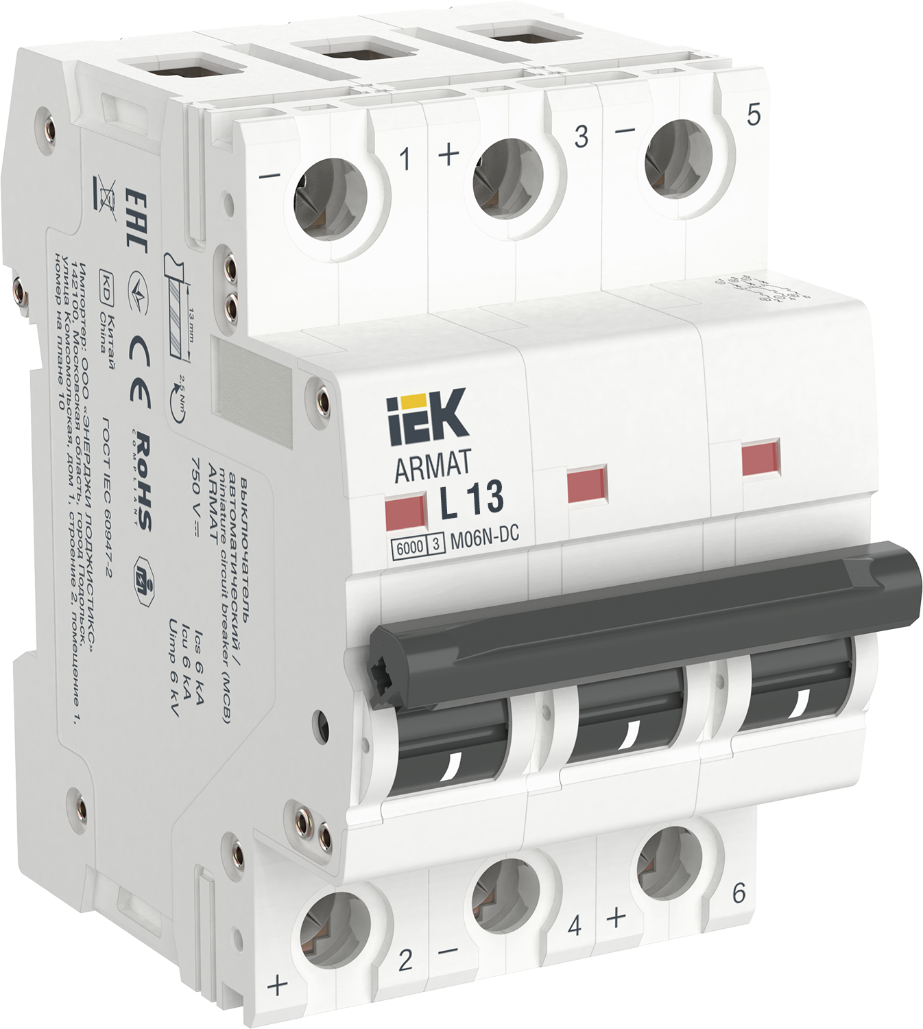 ARMAT Автоматический выключатель M06N-DC 3P L 13А IEK
