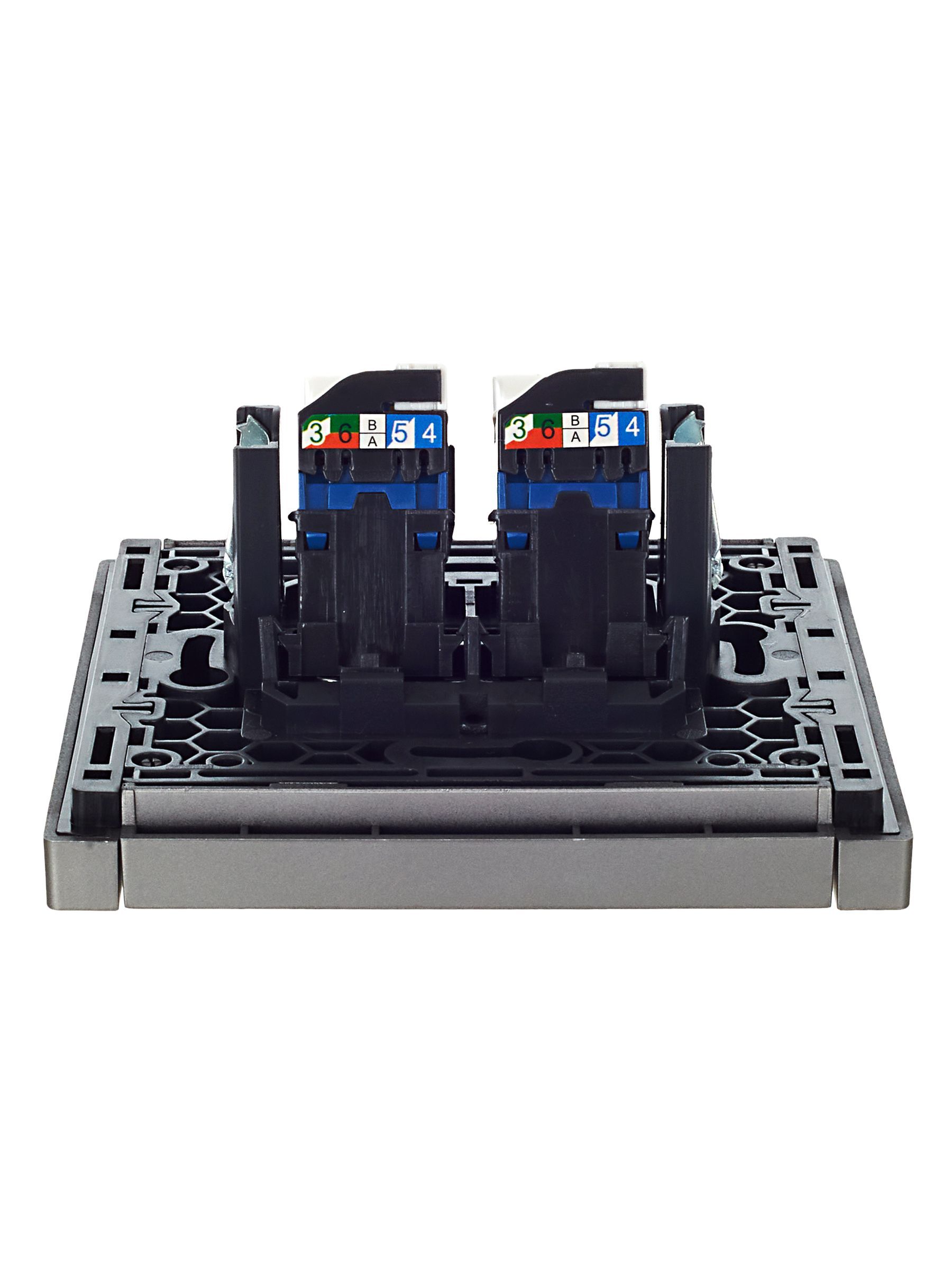 FORTE&PIANO Розетка компьютерная двойная RJ45 кат.6 FP534 сталь IEK - Фото 6